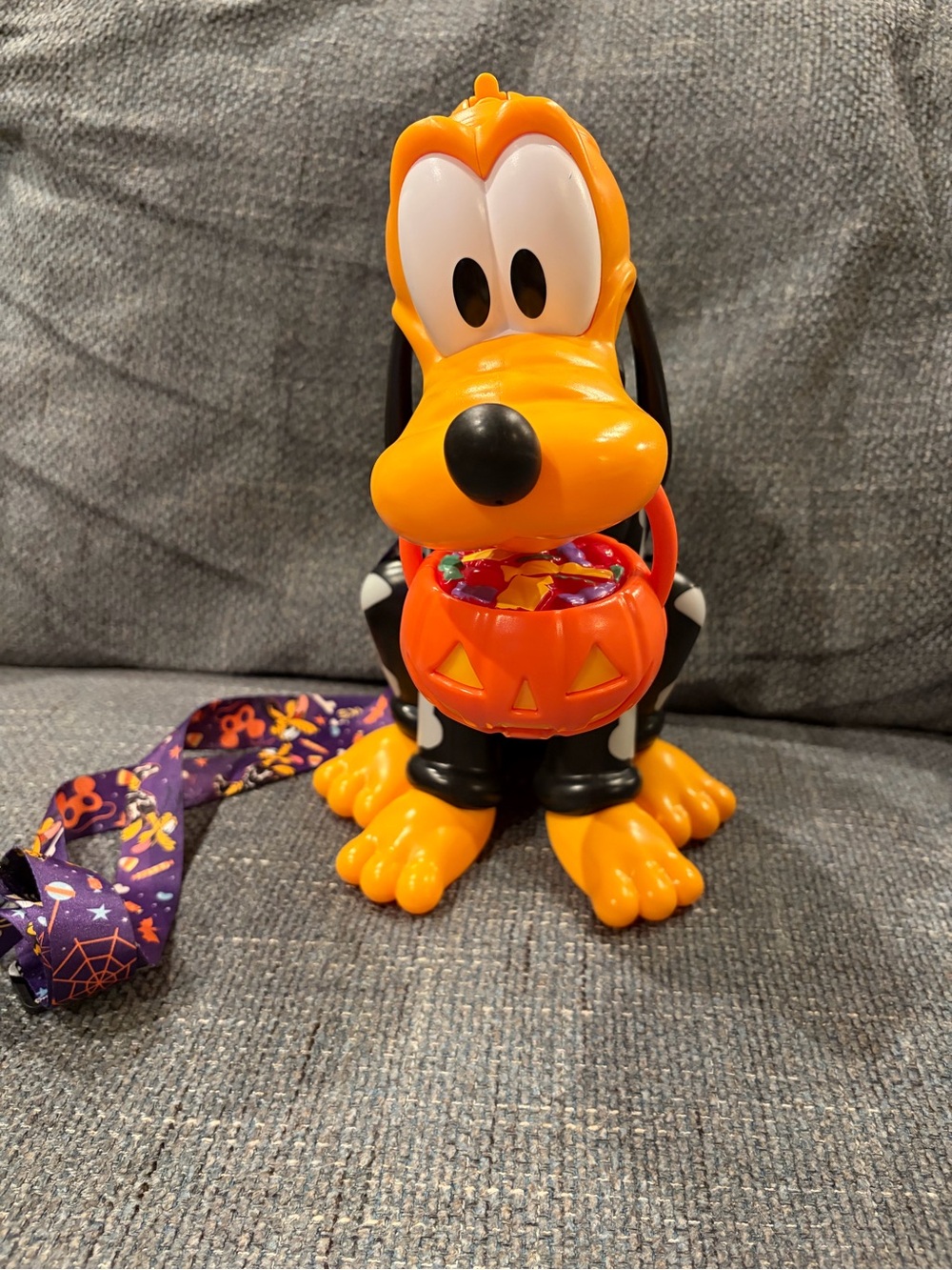 Disney Parks Skeleton Pluto Light Up Sipper- Orange & Black